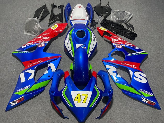 Acquista Carena Moto Suzuki GSXR 1000 2005-2006 - Blu Verde Bianco Rosso 47 Corsa