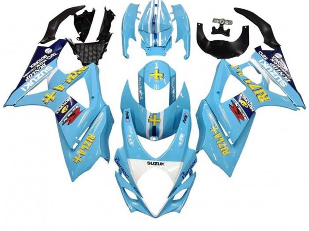 Acquista Carena Moto Suzuki GSXR 1000 2005-2006 - Azzurro Chiaro Giallo Nero Rizla