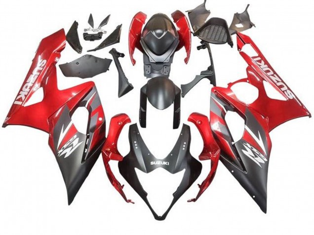 Acquista Carena Moto Suzuki GSXR 1000 2005-2006 - Nero Opaco Rosso
