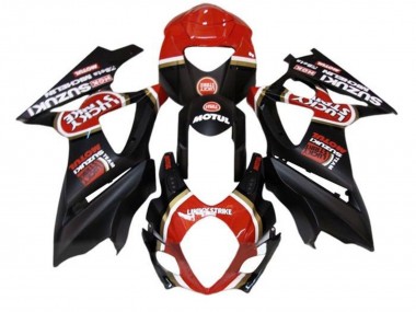 Acquista Carena Moto Suzuki GSXR 1000 2005-2006 - Nero Opaco Rosso Lucky Strike