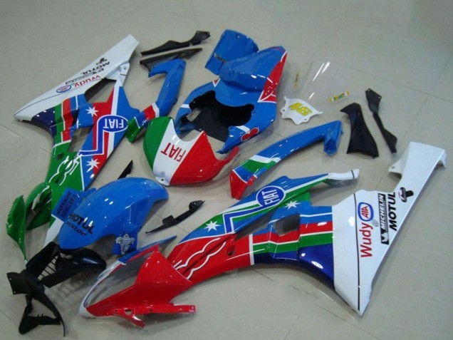 Acquista Carena Moto Yamaha YZF R6 2006-2007 - Bianco Blu Rosso Verde Fiat Motul