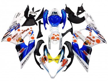 Acquista Carena Moto Suzuki GSXR 1000 2005-2006 - Bianco Blu Arancia Giallo Dark Dog