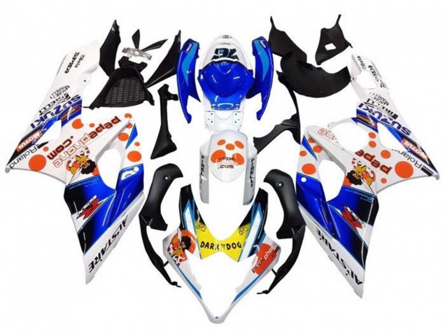 Acquista Carena Moto Suzuki GSXR 1000 2005-2006 - Bianco Blu Arancia Giallo Dark Dog