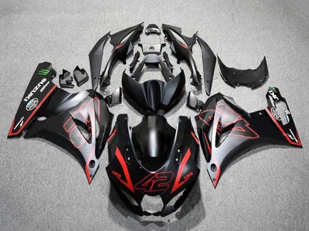 Acquista Carena Moto Suzuki GSXR1000 2017-2024 - Nero Opaco Rosso 42