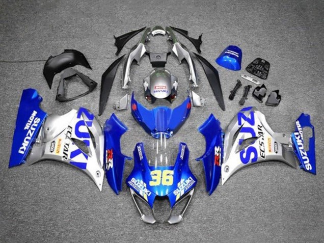 Acquista Carena Moto Suzuki GSXR1000 2017-2024 - Blu Argento Ecstar 36