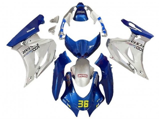 Acquista Carena Moto Suzuki GSXR1000 2017-2024 - Blu Argento Motul 36