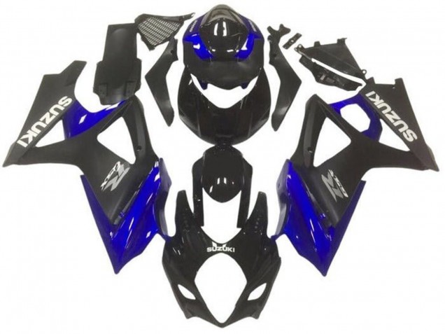 Acquista Carena Moto Suzuki GSXR 1000 2007-2008 - Nero Lucido Nero Opaco Blu Grigio
