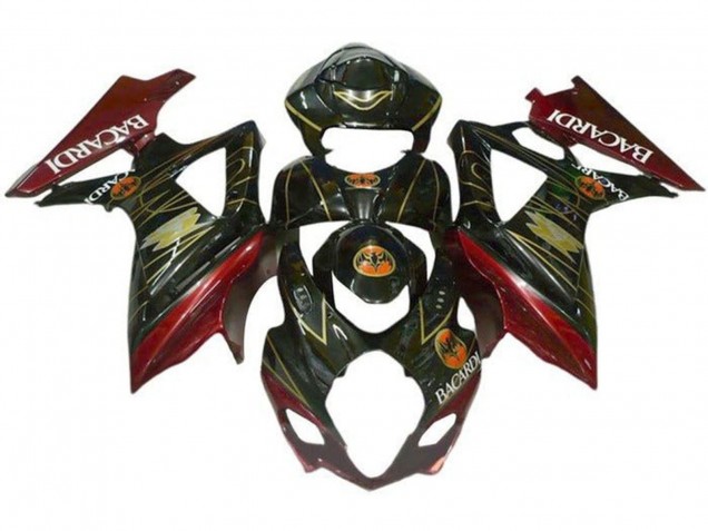 Acquista Carena Moto Suzuki GSXR 1000 2007-2008 - Nero Rosso Oro BACARDI