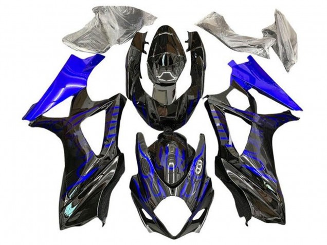 Acquista Carena Moto Suzuki GSXR 1000 2007-2008 - Nero Blu Fiamma