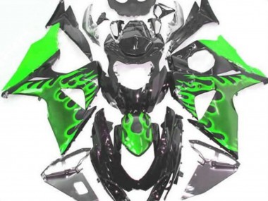 Acquista Carena Moto Suzuki GSXR 1000 2009-2016 - Nero Lucido Verde Fiamma