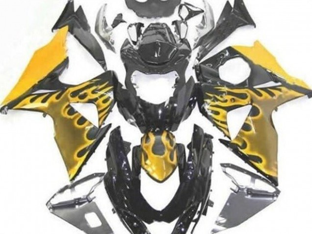 Acquista Carena Moto Suzuki GSXR 1000 2009-2016 - Nero Lucido Giallo Fiamma