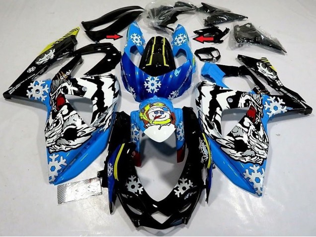 Acquista Carena Moto Suzuki GSXR 1000 2009-2016 - Blu Nero Bianco Nevicare