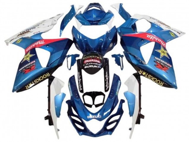 Acquista Carena Moto Suzuki GSXR 1000 2009-2016 - Bianco Azzurro Chiaro Rosso Giallo Rockstar