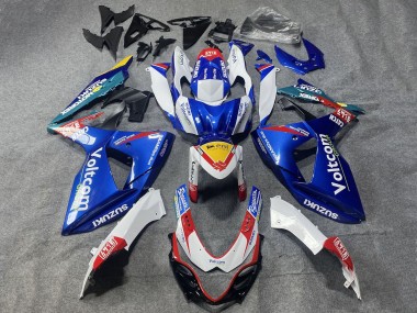 Acquista Carena Moto Suzuki GSXR 1000 2009-2016 - Bianco Blu Rosso Giallo Voltcom