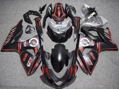 Acquista Carena Moto Suzuki GSXR 1000 2009-2016 - Nero Opaco Rosso Gessato