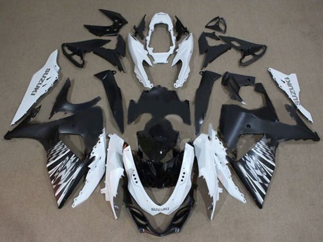 Acquista Carena Moto Suzuki GSXR 1000 2009-2016 - Bianco Nero Argento Checker