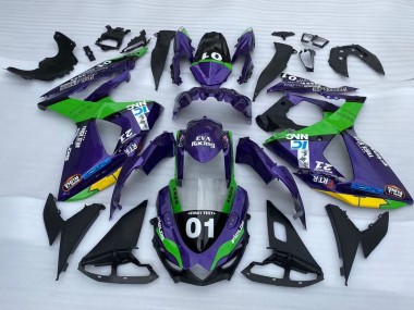 Acquista Carena Moto Suzuki GSXR 1000 2009-2016 - Viola Verde Nero Giallo 01
