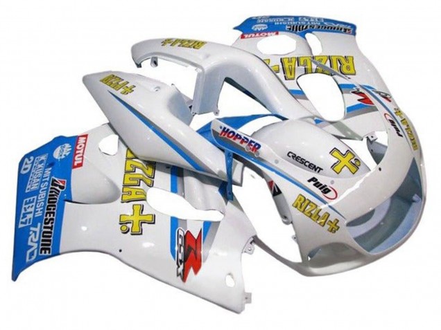 Acquista Carena Moto Suzuki GSXR 600 / GSXR 750 1996-2000 - Bianco Blu Giallo Rizla