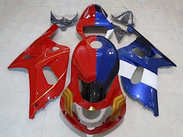 Acquista Carena Moto Suzuki GSXR 600 / GSXR 750 2001-2003 - Rosso Blu Diviso Oro