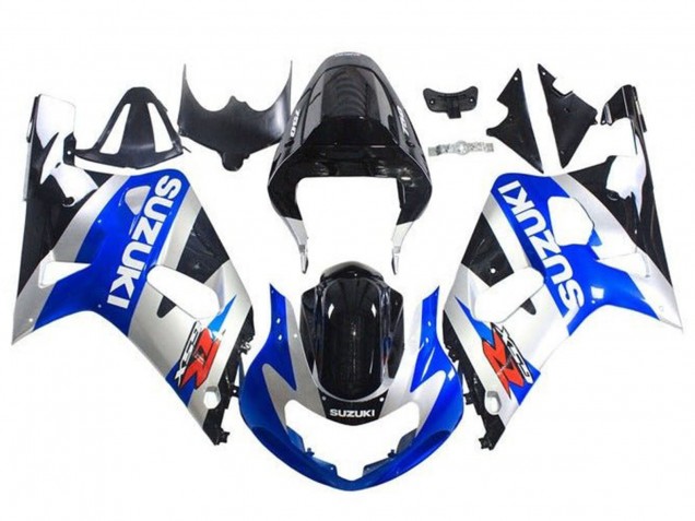 Acquista Carena Moto Suzuki GSXR 600 / GSXR 750 2001-2003 - Blu Argento Nero Lucido