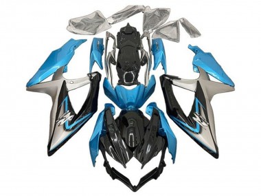 Acquista Carena Moto Suzuki GSXR 600 / GSXR 750 2008-2010 - Azzurro Chiaro Argento Nero Lucido