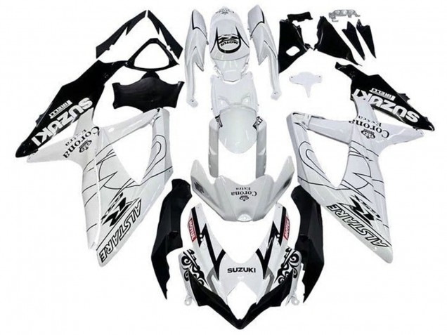 Acquista Carena Moto Suzuki GSXR 600 / GSXR 750 2008-2010 - Bianco Nero Alstare Corona Extra Motul