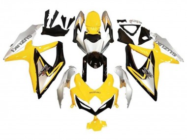 Acquista Carena Moto Suzuki GSXR 600 / GSXR 750 2008-2010 - Argento Giallo Nero Lucido
