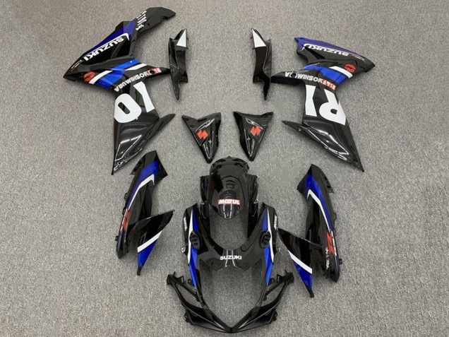 Acquista Carena Moto Suzuki GSXR 600 / GSXR 750 2011-2024 - Nero Lucido Blu Bianco Rosso Yoshimura