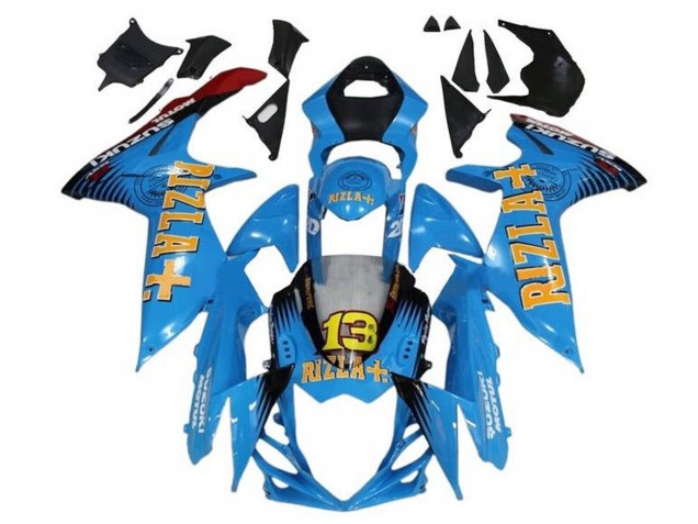 Acquista Carena Moto Suzuki GSXR 600 / GSXR 750 2011-2024 - Blu Giallo Rosso Nero Rizla 13