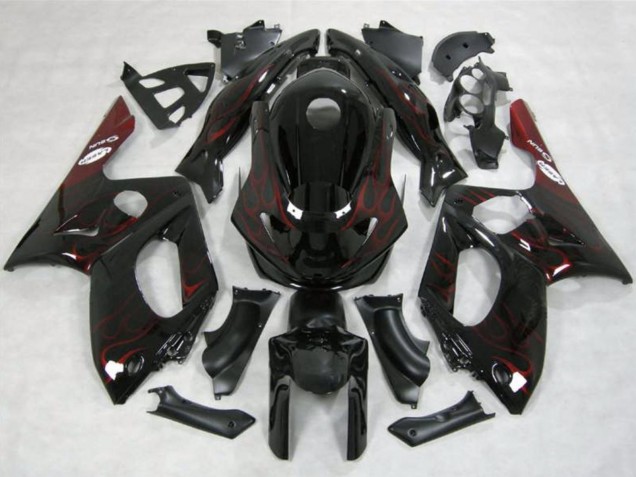 Acquista Carena Moto Yamaha YZF600R Thundercat 1996-2007 - Nero Lucido Rosso Fiamma