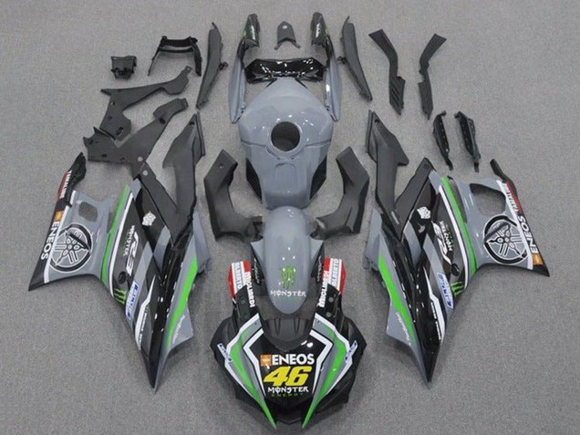 Acquista Carena Moto Yamaha YZF R3/R25 2019-2021 - Grigio Nero Verde Nero ENEOS Mostro 46