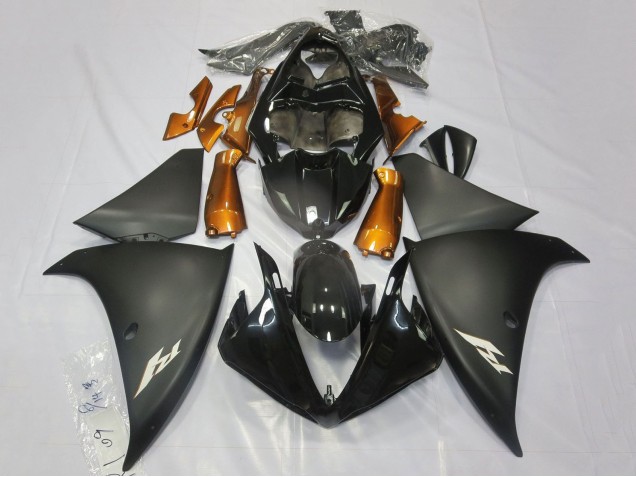 Acquista Carena Moto Yamaha YZF 1000 R1 2009-2011 - Nero Lucido Nero Opaco Arancia