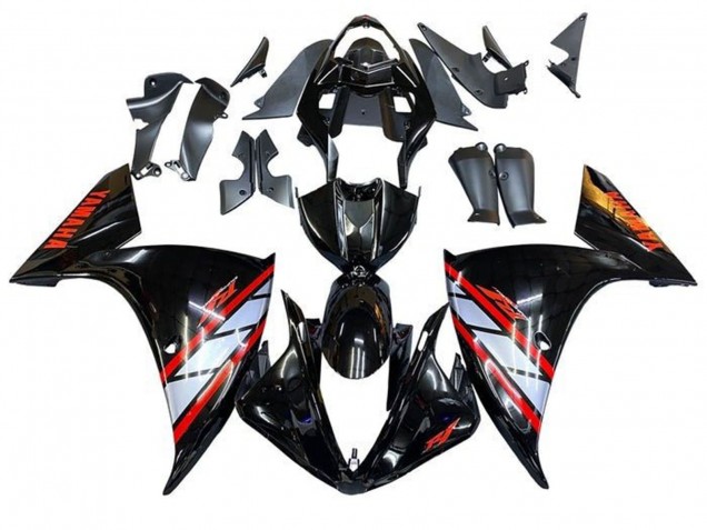 Acquista Carena Moto Yamaha YZF 1000 R1 2009-2011 - Nero Lucido Argento Rosso Banda