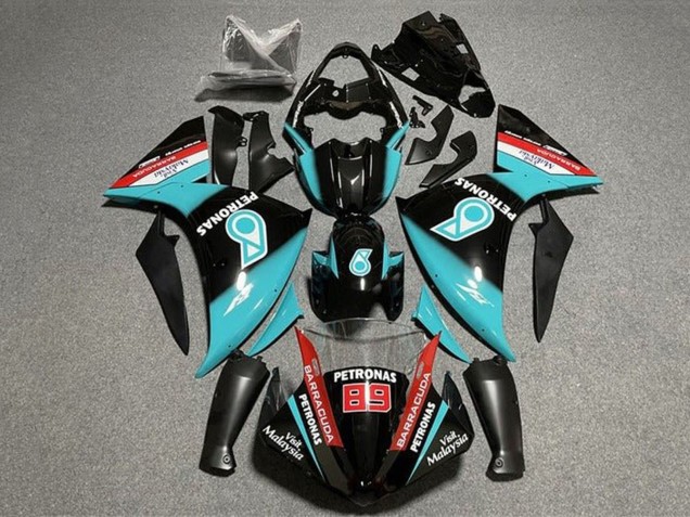 Acquista Carena Moto Yamaha YZF 1000 R1 2009-2011 - Nero Lucido Azzurro Chiaro Rosso Petronas