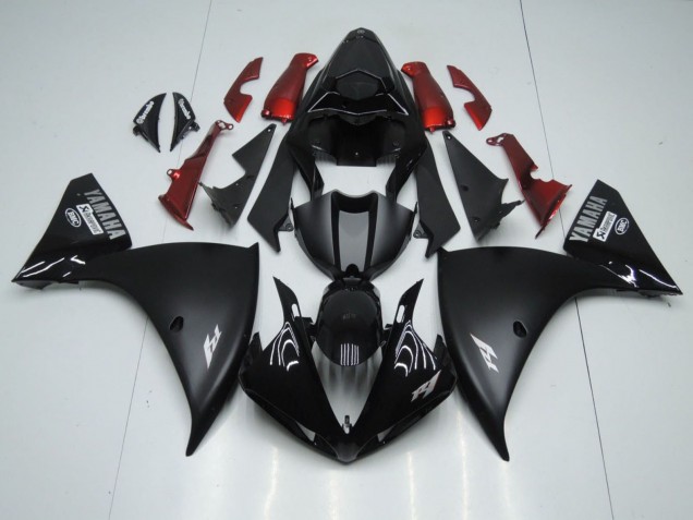 Acquista Carena Moto Yamaha YZF 1000 R1 2009-2011 - Nero Lucido Nero Opaco Bianco Decal Rosso