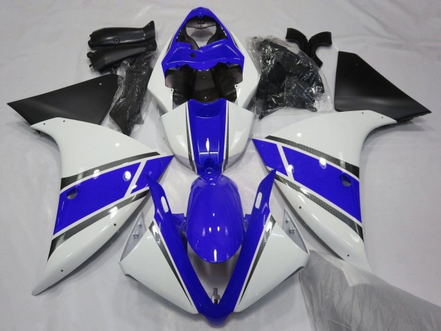 Acquista Carena Moto Yamaha YZF 1000 R1 2009-2011 - Bianco Blu Argento Nero Opaco
