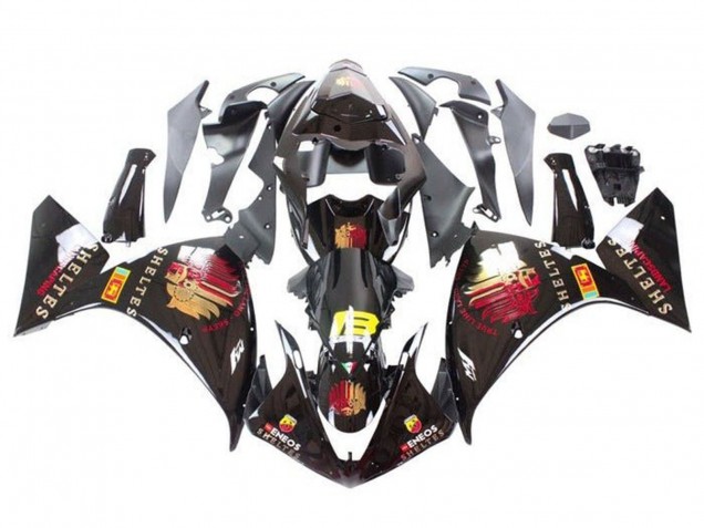 Acquista Carena Moto Yamaha YZF 1000 R1 2012-2014 - Nero Lucido Rosso Giallo Sheltes