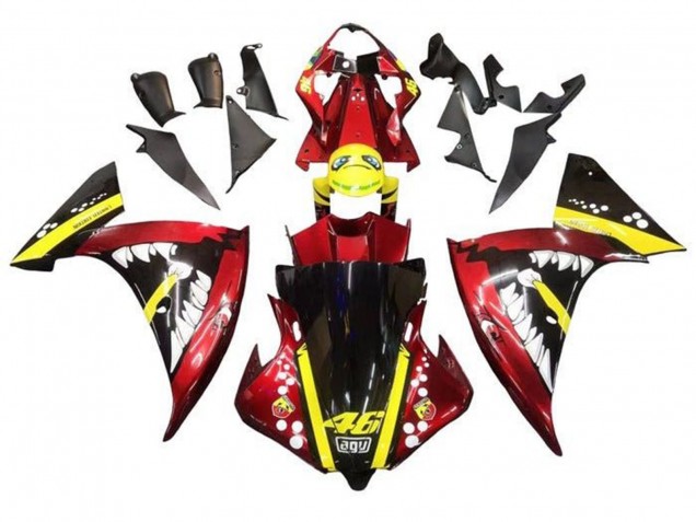 Acquista Carena Moto Yamaha YZF 1000 R1 2012-2014 - Rosso Giallo Nero Squalo