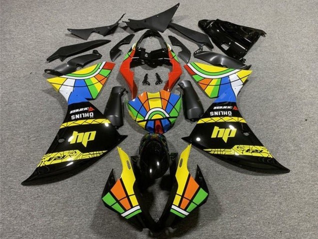 Acquista Carena Moto Yamaha YZF 1000 R1 2012-2014 - Nero Lucido Giallo Rosso Blu Verde HP Ruota dei Colori