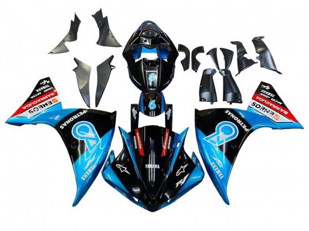 Acquista Carena Moto Yamaha YZF 1000 R1 2012-2014 - Nero Lucido Blu Bianco Rosso Petronas ENEOS Barracuda