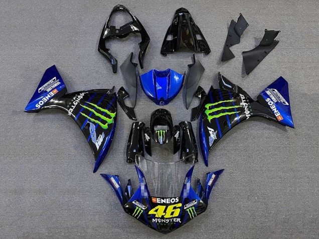 Acquista Carena Moto Yamaha YZF 1000 R1 2012-2014 - Nero Lucido Blu Verde Mostro Energy ENEOS Yamalube