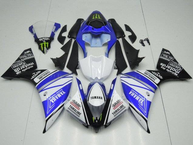 Acquista Carena Moto Yamaha YZF 1000 R1 2012-2014 - Bianco Blu Nero Verde Mostro Yamalube