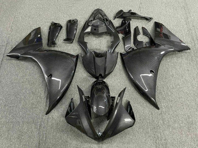 Acquista Carena Moto Yamaha YZF 1000 R1 2012-2014 - Falso Fibra di Carbonio Grigio Nero