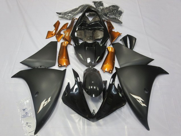 Acquista Carena Moto Yamaha YZF 1000 R1 2012-2014 - Nero Lucido Nero Opaco Arancia