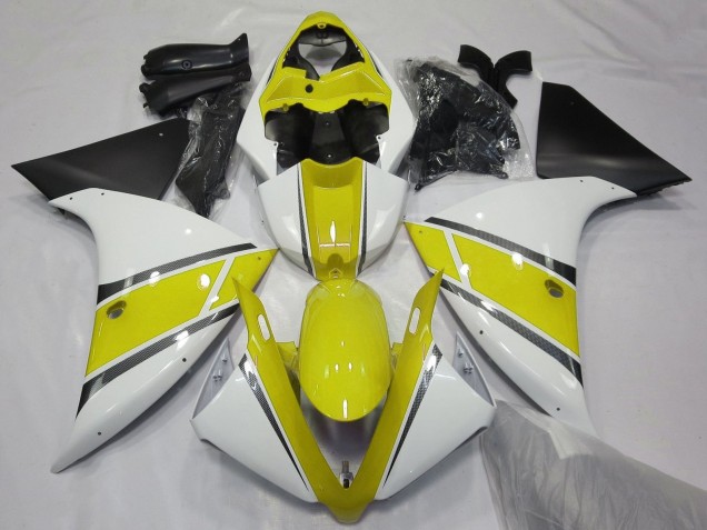 Acquista Carena Moto Yamaha YZF 1000 R1 2012-2014 - Bianco Giallo Nero Opaco