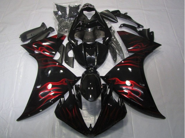 Acquista Carena Moto Yamaha YZF 1000 R1 2012-2014 - Nero Lucido Rosso Fiamma