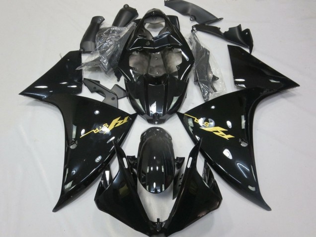 Acquista Carena Moto Yamaha YZF 1000 R1 2012-2014 - Nero Lucido Oro Decals