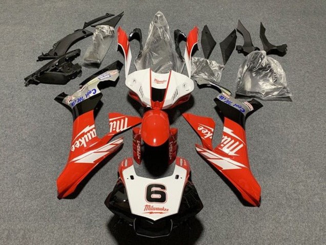 Acquista Carena Moto Yamaha YZF 1000 R1 2015-2019 - Bianco Rosso Nero Milwaukee