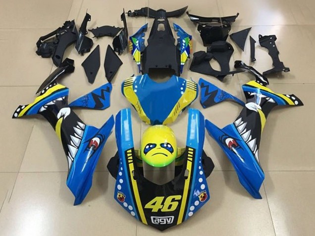 Acquista Carena Moto Yamaha YZF 1000 R1 2015-2019 - Blu Giallo Nero Squalo 46