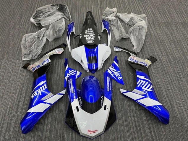 Acquista Carena Moto Yamaha YZF 1000 R1 2015-2019 - Bianco Blu Nero Milwaukee